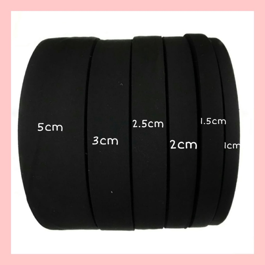 1 METER - LABEL PITA KATUN POLOS HITAM | LABEL HIJAB | LABEL BAJU