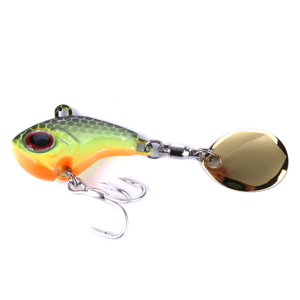 Hengjia 6pcs/lot 6 Color Umpan Pancing Spoon Vib Fishing Lure Mini 9g14g16g22g Vibrating Bait With Connect Ring Bahan Metal Dengan Kail Treble Hook