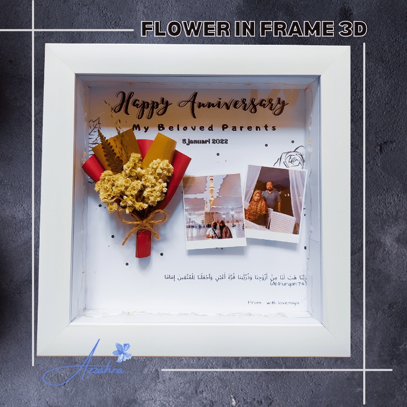 Flower in Frame Bingkai 3D Custom