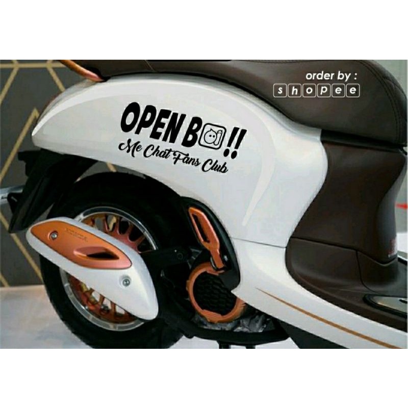 Stiker motor OPEN BO viral toktok  Stiker motor scoopy
