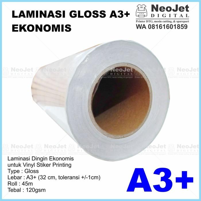 

Tinta Laminasi Glossy Dingin Cold Lamination Film Vinyl Stiker A3+ 120Gr 45M