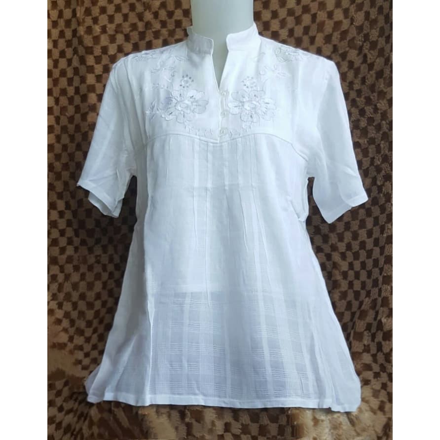 BIG SALE [Blouse Kayla AK] blouse wanita katun putih