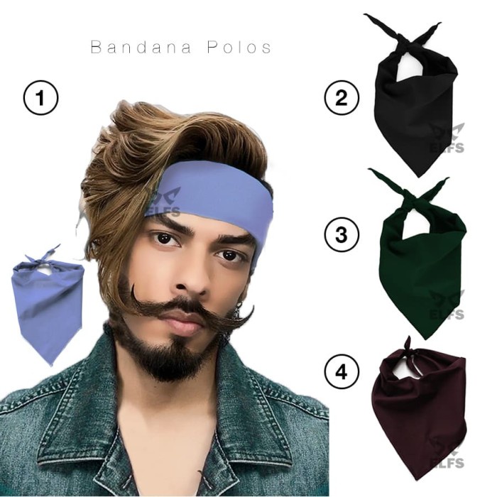 BEST PRODUK BANDANA IKAT KEPALA SCARF MASKER POLOS MULTIFUNGSI
