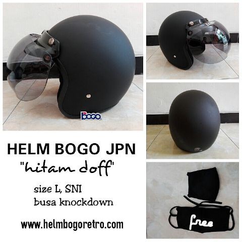Helm Bogo Retro Klasik coklat doff, Helm Bogo Retro kuning, Helm Retro Merah Kaca Bogo Original