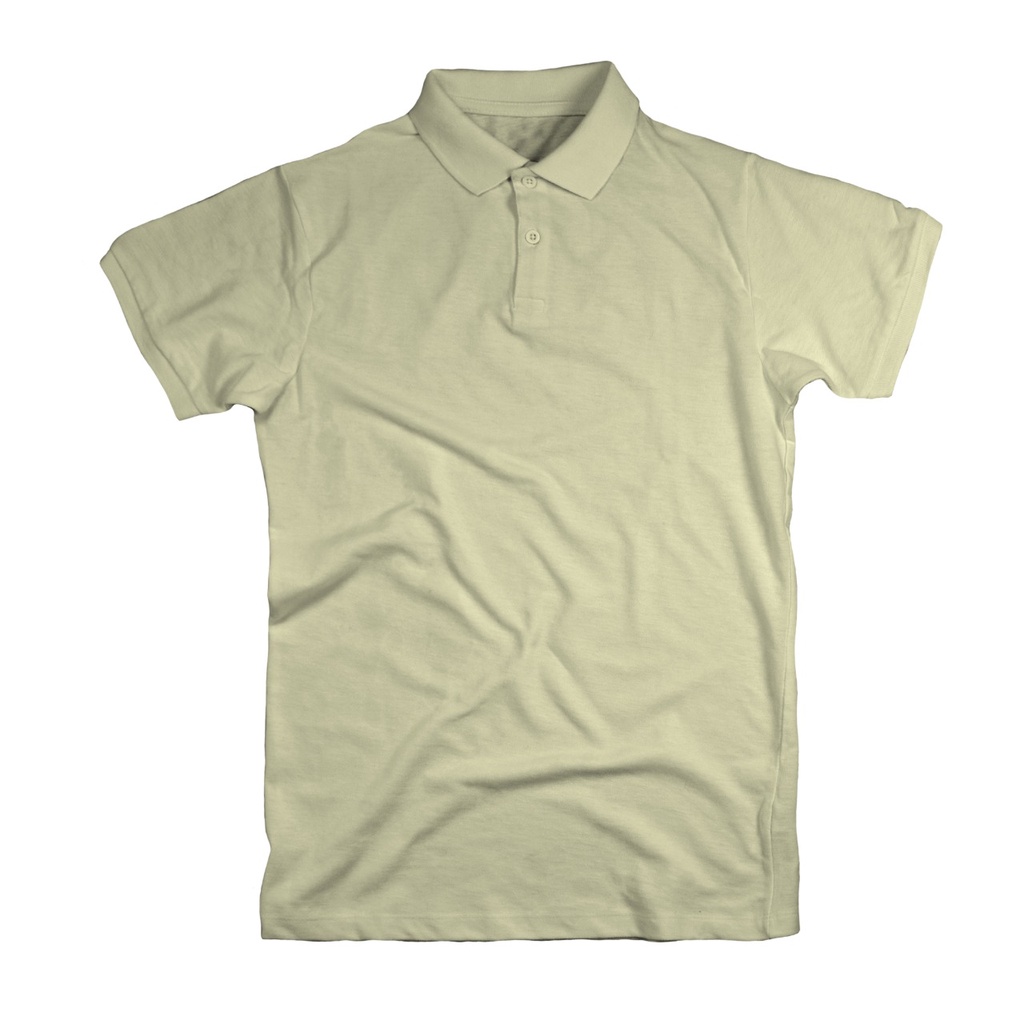 Kaos Polo Pria Premium Pendek CVC Pique Diamond 20s - WARNA CREAM - AWESAM