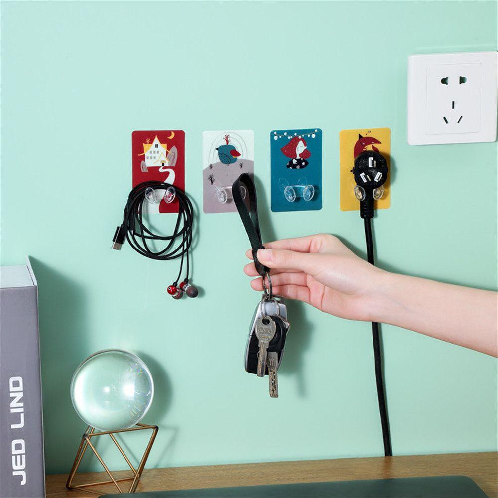 Suyo 4pcs Kait Gantung Dinding Holder Kabel Power Plug