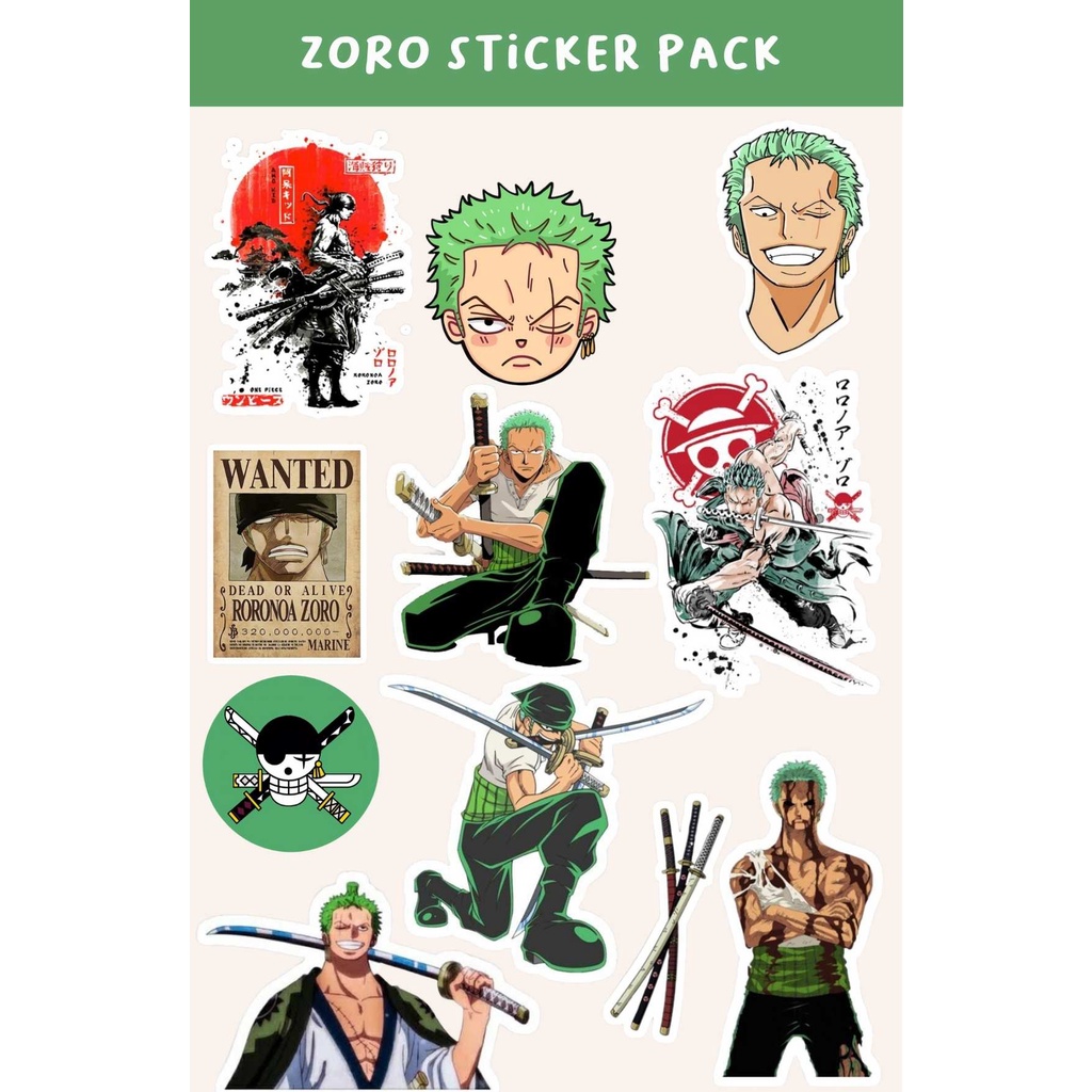 

Sticker ZORO one piece chibi journaling sticker pack aesthetic anime