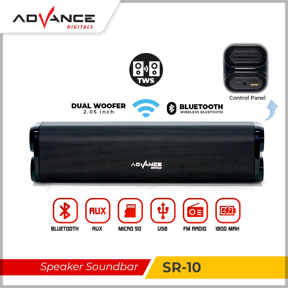 【READY STOCK】 Advance Speaker SoundbarPembicara Bar Home Theater Bluetooth SR10 Garansi Resmi