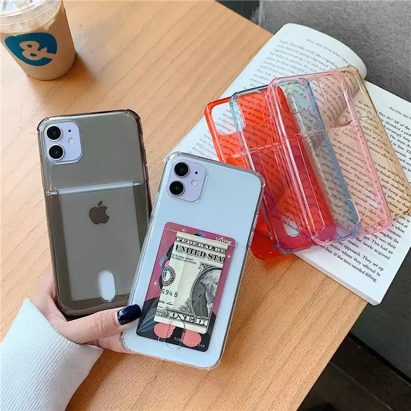 Slot Card Case iPhone (Seri 2) Soft Case Letak Kartu Case Kartu iPhone