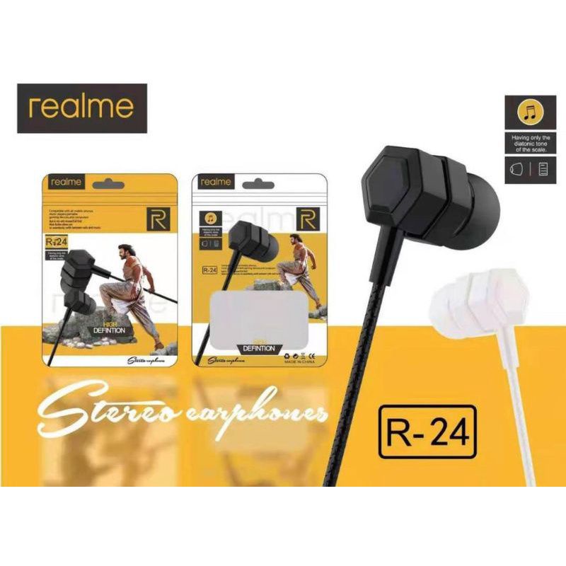 JH HEADSET HANDSFREE REALME R24 + MIC STETEO EARPHONE R-24