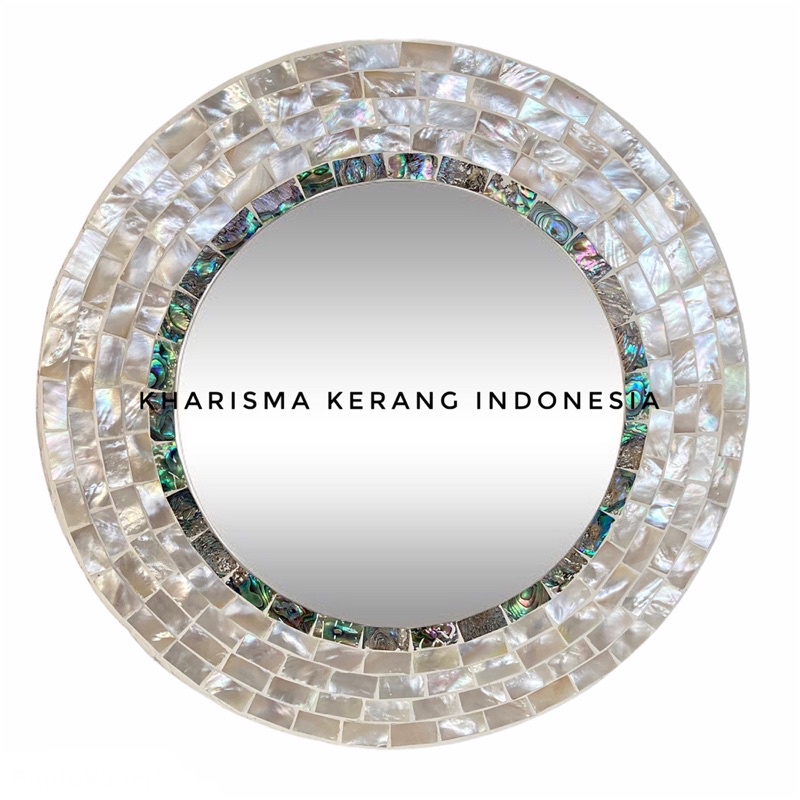 ABALONE MOTHER OF PEARL MIRROR CERMIN KULIT KERANG MUTIARA CERMIN BULAT CERMIN DINDING CERMIN HIAS
