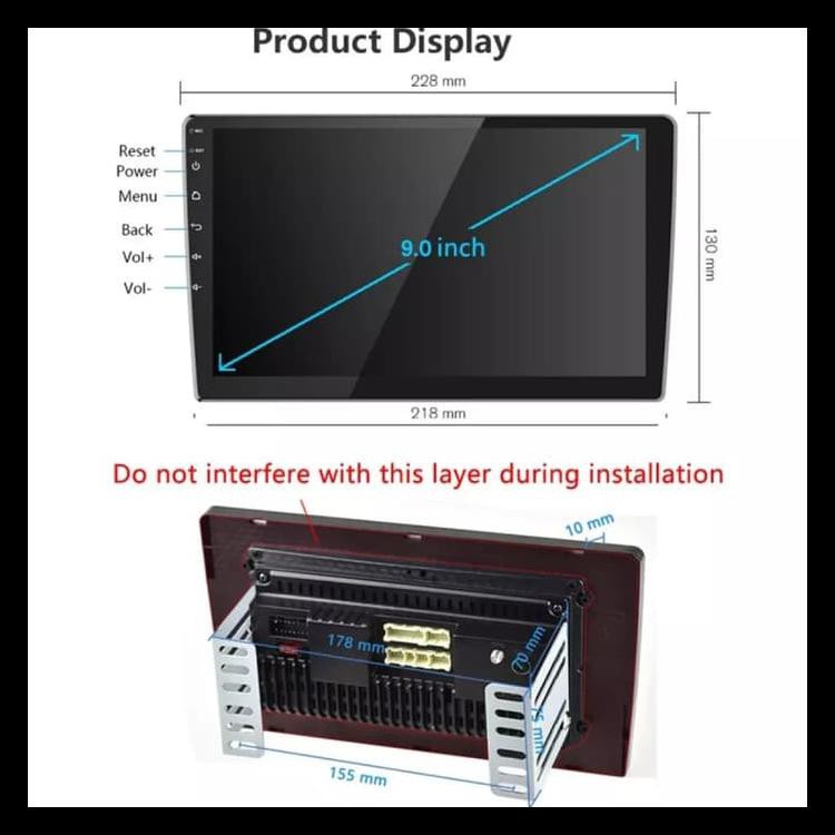 HEAD UNIT ANDROID 9 INCH RAM 2GB UNIVERSAL / DOUBLE DIN KODE 772