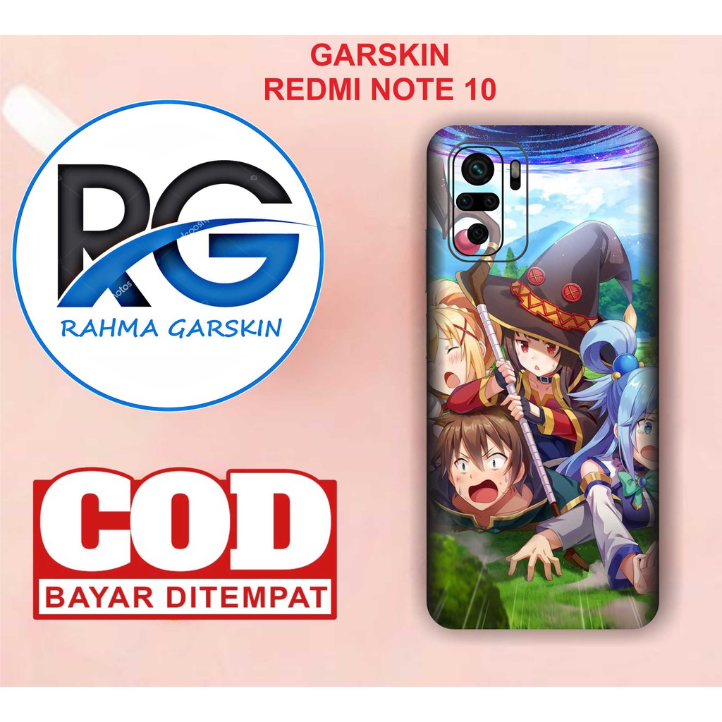 garskin redmi note 10 motif top anime (isi 2pcs free custom)