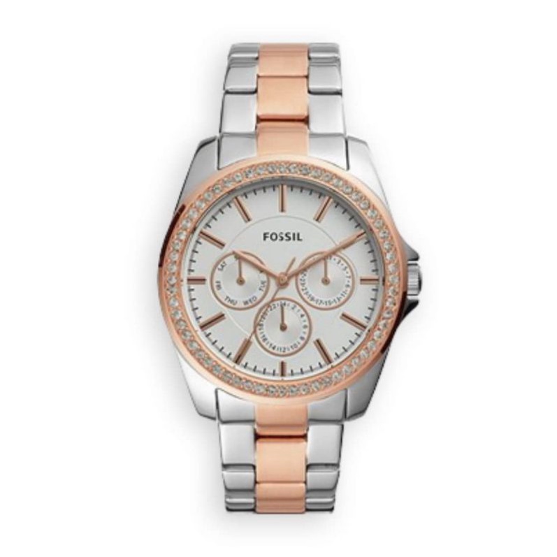 Jam Fossl Janice Two Tone Stainless Steel Watch BQ3420 Original