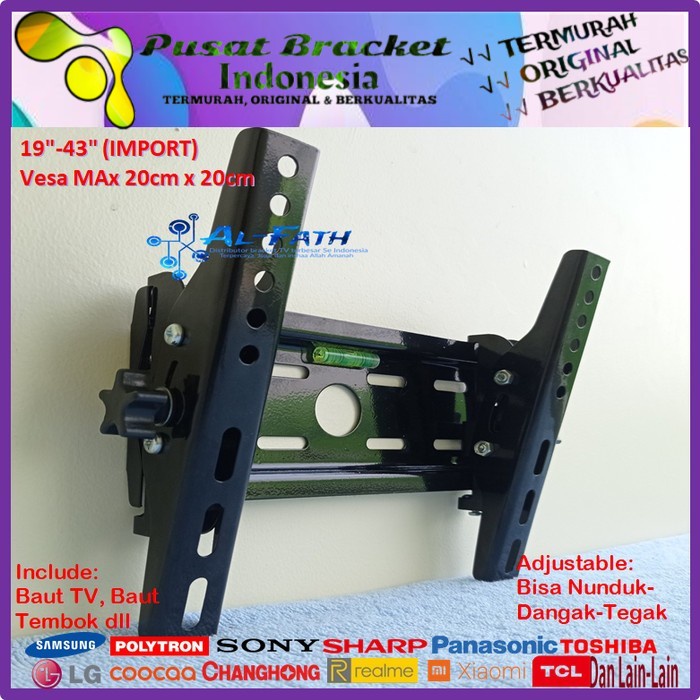 Bracket TV HISENSE 19 s/d 43 inch IMPORT QUALITY Garansi 100% cocok