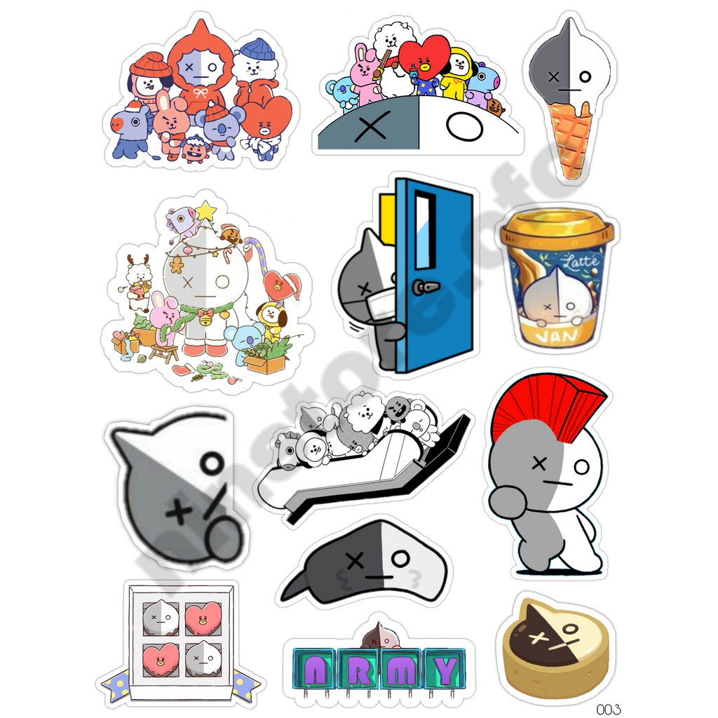 STIKER BT21 (VAN) EDITION UNTUK CASE HP/KOPER/LAPTOP/DLL