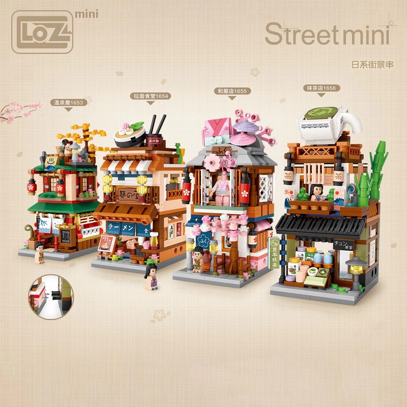 Brick LOZ Street Mini - JAPAN SHOPPING STREET SERIES ( 1653 - 1656 )
