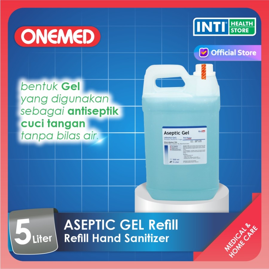 Onemed | Aseptic Gel | Refill Hand Sanitizer | Antiseptic Gel 5 Liter