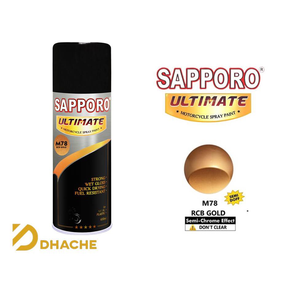 Cat Semprot Pilox Sapporo Ultimate M78 RCB Gold 400cc warna emas velg mesin pylox