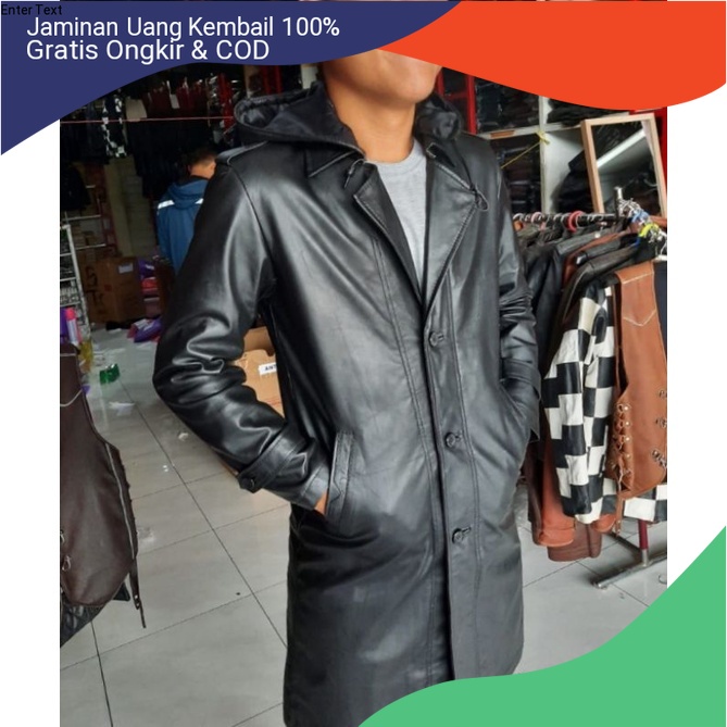 Jaket Kulit Pria Original 100% Kulit Domba Model Jas Jubah Keren Murah Blazer Pria