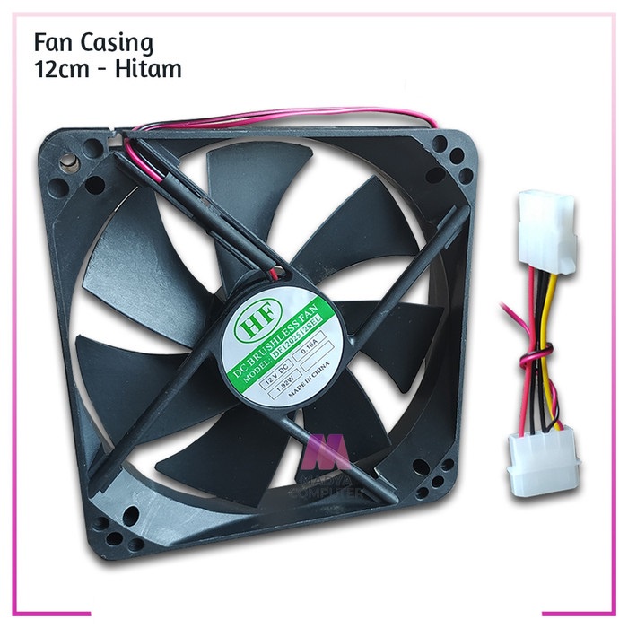 Fan Casing Cassing 12cm Hitam/ Kipas PC 12cm Hitam