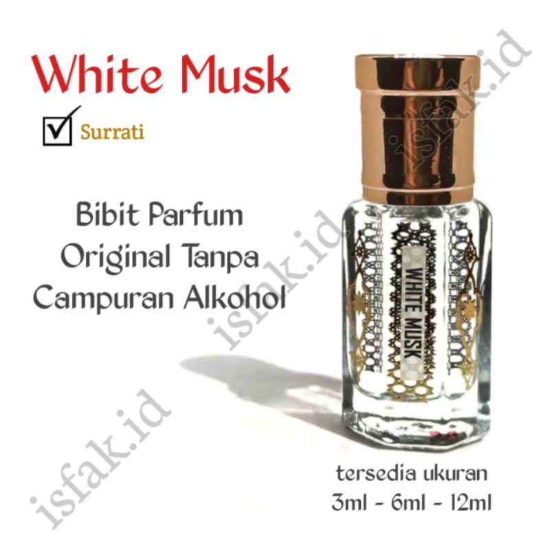 (BISA COD) Parfum White Musk Surrati 6ML Original Misik Putih Tanpa Alkohol