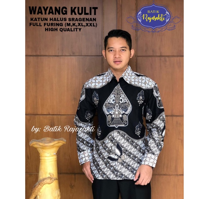 Batik Pria WAYANG KULIT Katun Halus Full Furing Termurah