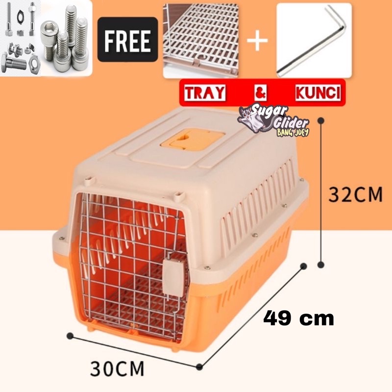 PET CARGO PETCARGO TAS CARRIER FREE + TRAY KANDANG TREVEL PETCARGO KUCING ANJING KENNEL BOX KELINCI KUCING ANJING MUSANG AYAM (01)