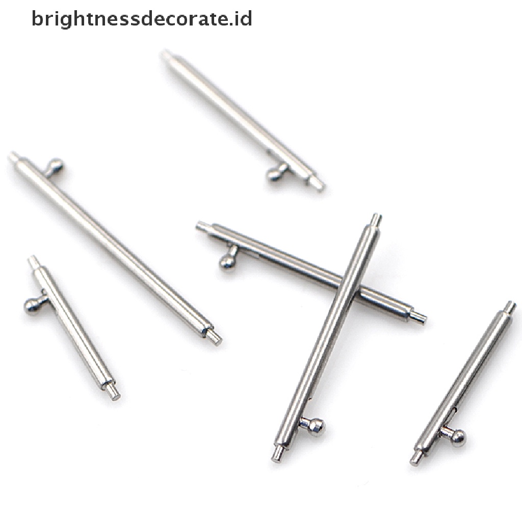 10pcs Pin Bar Strap Jam Tangan Bahan Stainless Steel Ukuran 12-22mm