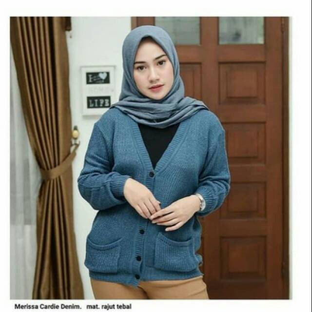 MERISSA Gardigan Cardigan Rajut Tebal Wanita Panjang Jumbo Oversize - Kardigan Cardingan Korea Polos-3