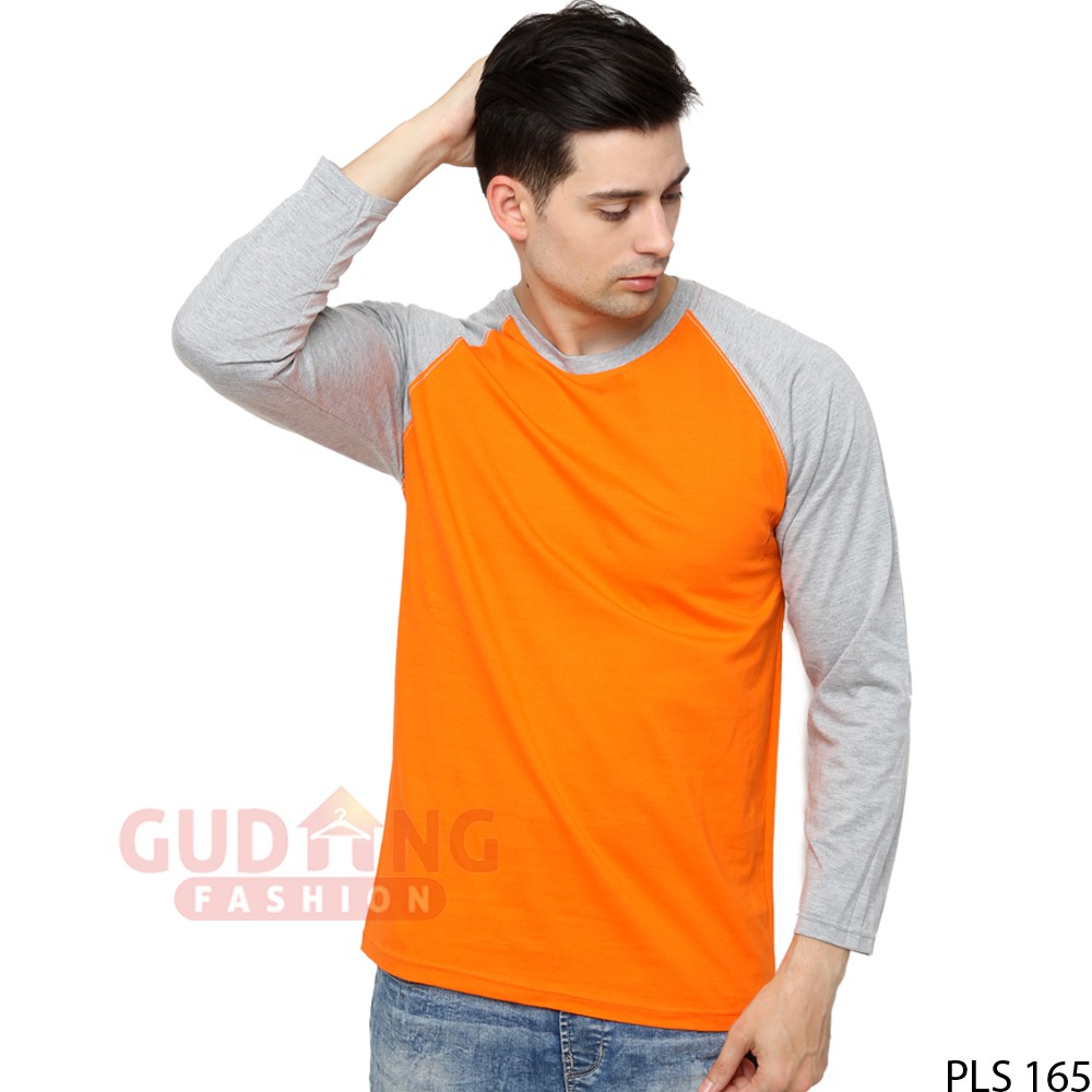 Kaos Polos Raglan Lengan Panjang Murah - PLS 165