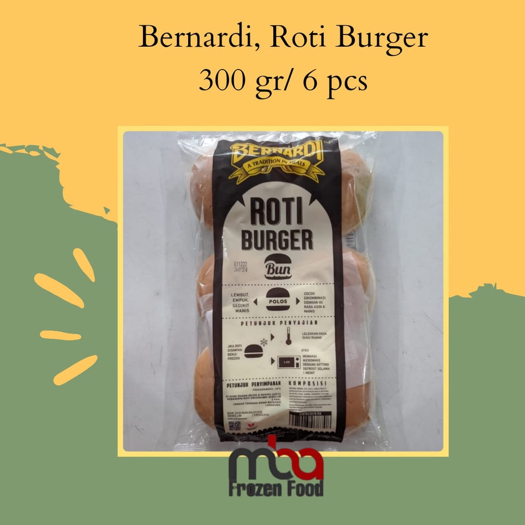 Bernardi, Roti Burger bun polos 300 gr (6 pcs)