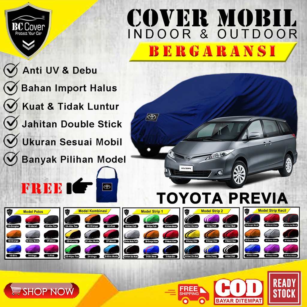 Body Cover Mobil Toyota Previa, Sarung Mobil Previa, Mantel Tutup Pelindung Jas Mantol Kerudung Penutup Selimut Toyota Previa Outdoor