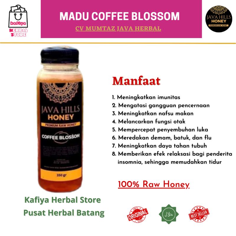 GRATIS SENDOK KAYU / MADU COFFE BLOSSOM JAVAHILLS / RAW HONEY / MADU MURNI / MADU ASLI