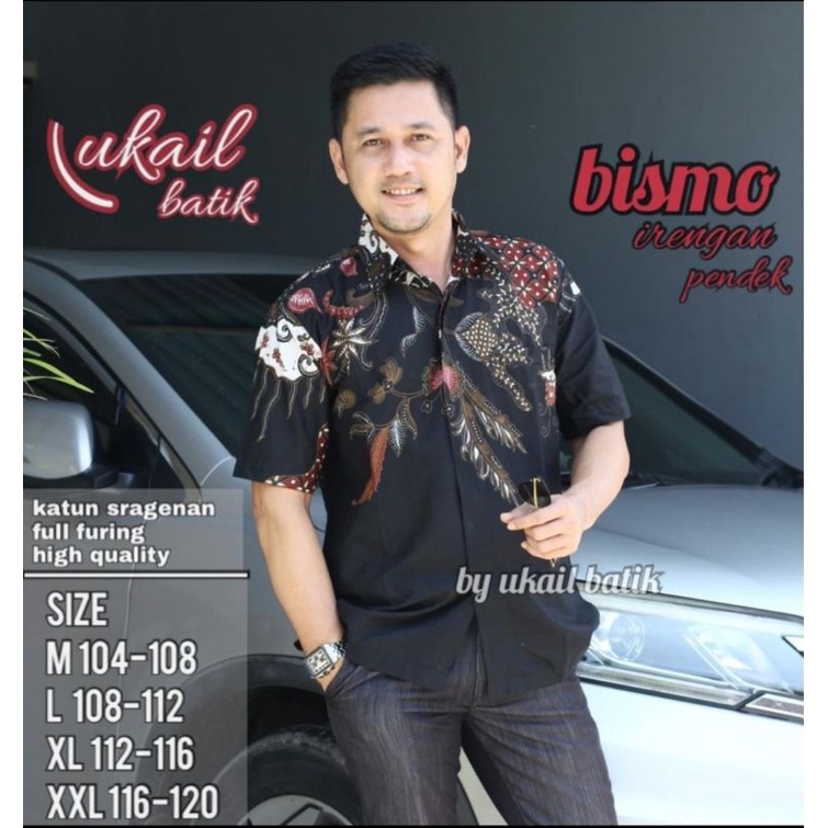 Bismo Kemeja Batik Pria Lengan Pendek Lapis Furing Bahan Katun Halus Premium