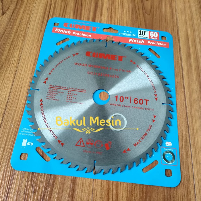 mata gergaji kayu 10 inch CUMET 60T saw blade miter saw table saw
