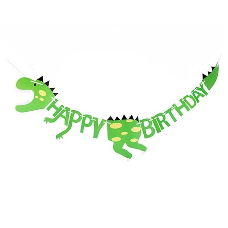 Banner Ulang Tahun Anak * 1 Set Banner  Happy Birthday Jumbo * Banner Dinosaurus * Hiasan Dinding