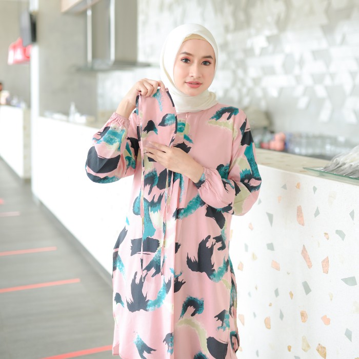 PAJAMAS SET CELANA BAJU MUSLIM ONE SET TEI DYE WANITA PIYAMA PAJAMAS-1