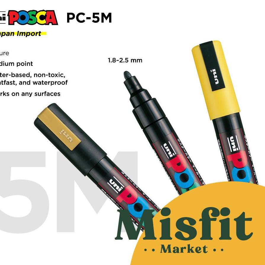 

Tren Kekinian.. UNI POSCA PC-5M Paint Marker (Medium Point) PC5M Spidol Warna Warni