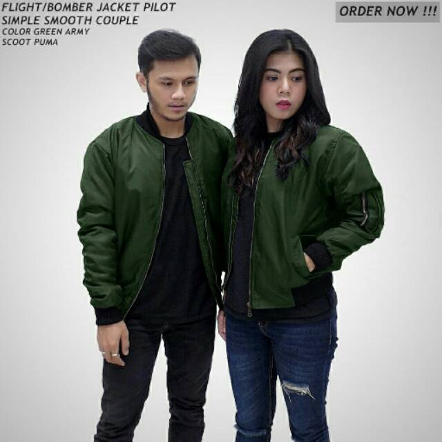 Jaket bomber cowok dan cewek / jaket Bomber Couple / Jaket Bomber Polos