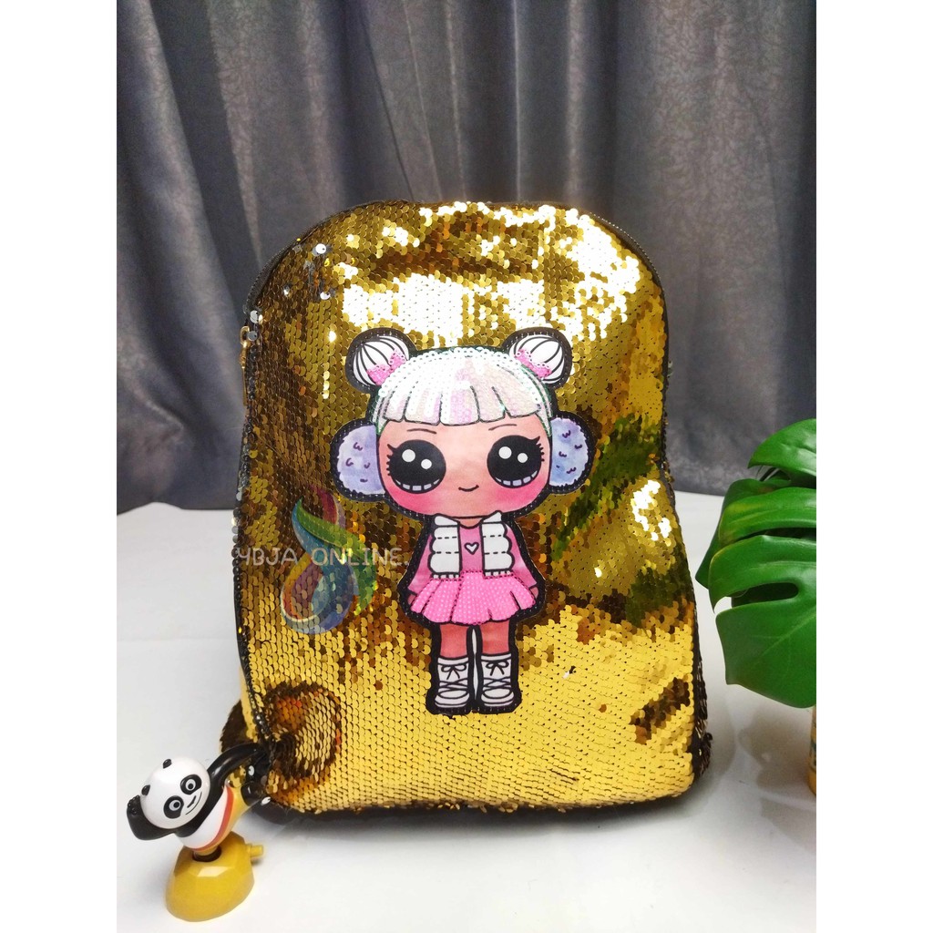 Tas Sequin Usap Impor LOL Uniqorn Ransel Anak Sekolah SD SMP SMA Besar Import Lucu Murah