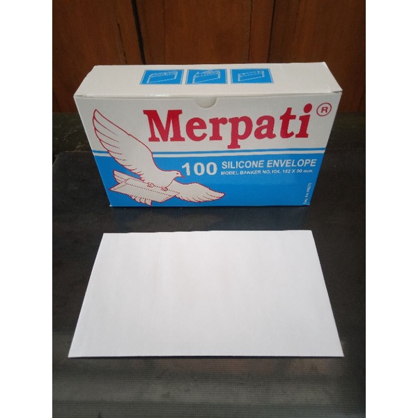 

amplop putih merpati ukuran 152x90 mm 1 pak isi 100 pcs