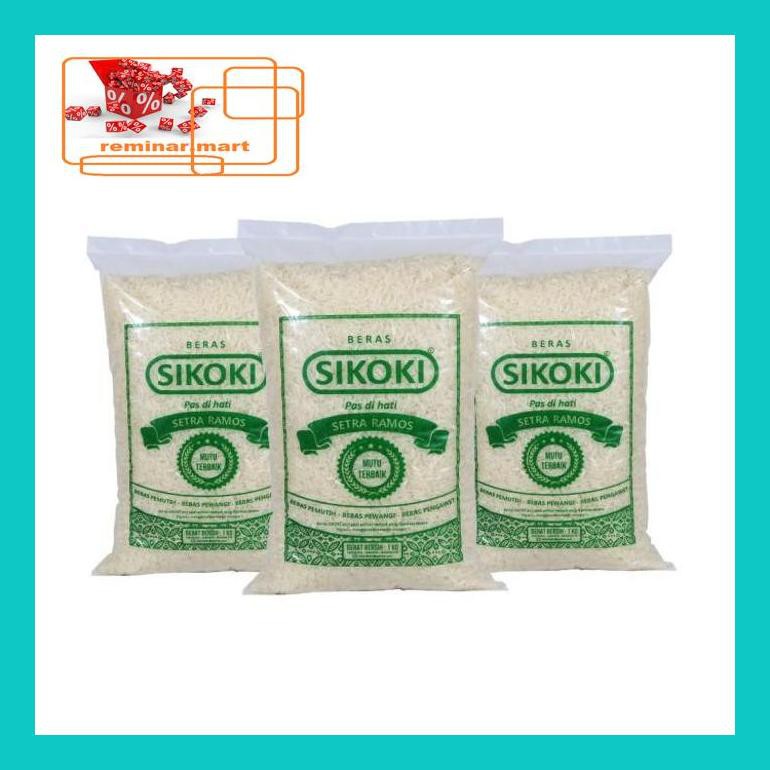 

S0Bers Promo Bundling Paket 3 Pcs Beras Sikoki Ukuran 1 Kg Setra Ramos Ric0S50B