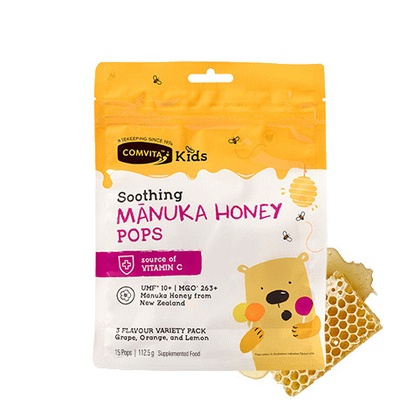 Comvita Kids Soothing Manuka Honey Pops Permen Madu Hisap Anak 15 pops