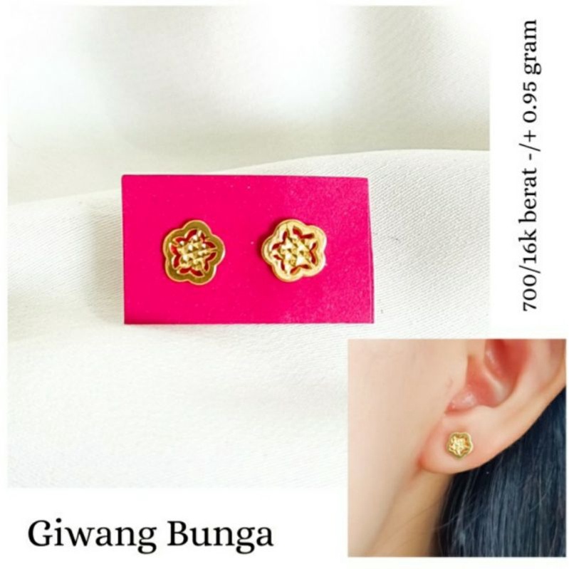 Giwang Emas asli model etnik