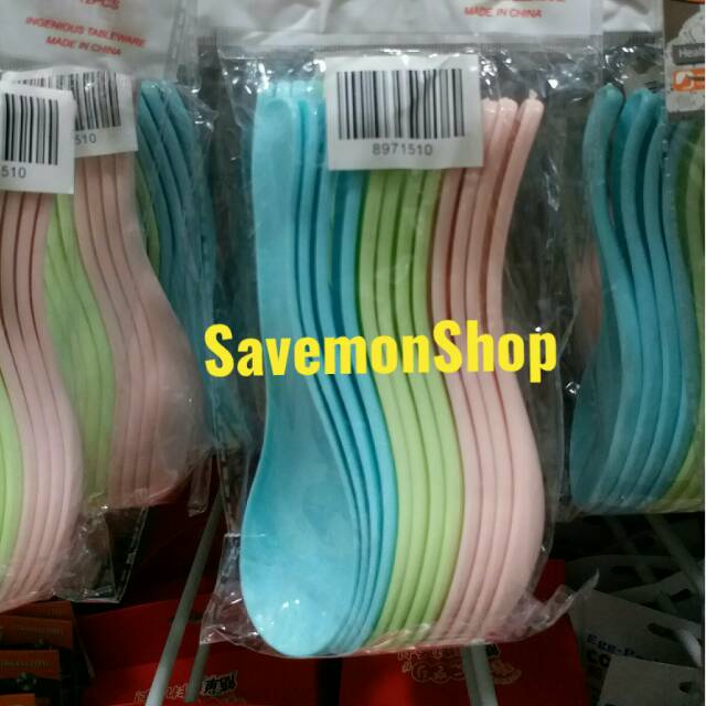 Sendok Makan Plastik Anak Tebal Warna Warni