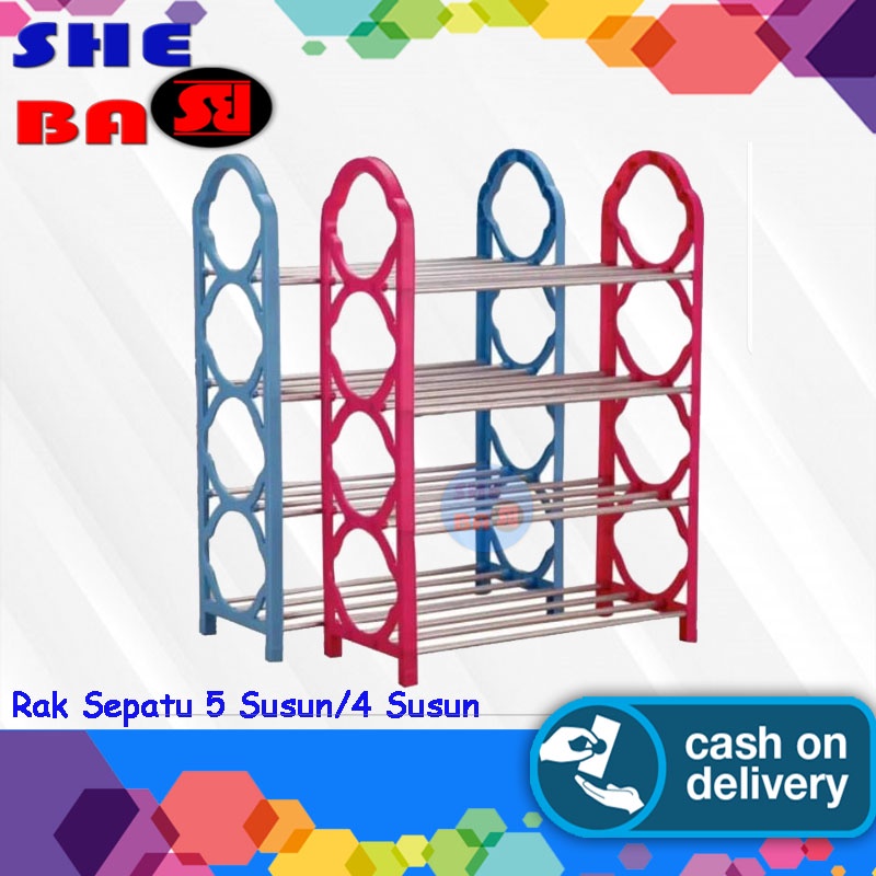 Rak Sepatu Portable Rak Sepatu Sandal Hambal Besi Rak Sandal Sepatu Plastik Rak Multifungsi
