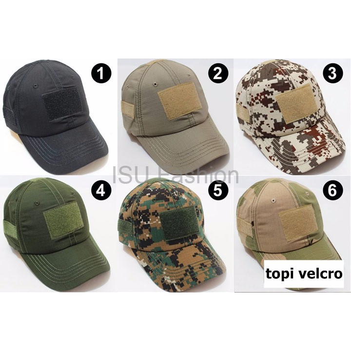 Keren topi velcro army tactical camouflage military outdoor emblem loreng