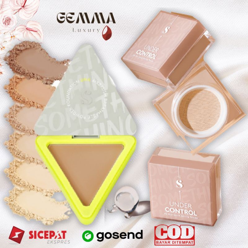 (GOSEND/COD) SOMETHINC DNA AIRBRUSH POWDER FOUNDATION - SOMETHINC HOOMAN UNDER CONTROL LOOSE POWDER - BEDAK PADAT BEDAK TABUR