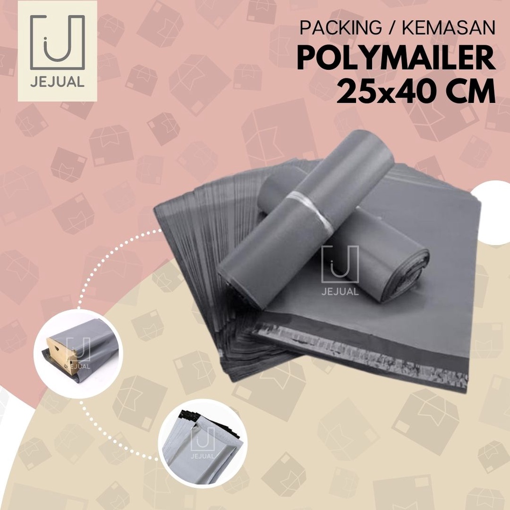 

POLYMAILER 25x40cm Perbiji Plastik Abu Tua/Hitam Packing Onlineshop/Kemasan Amplop Perekat Online Shop 25 x 40 cm
